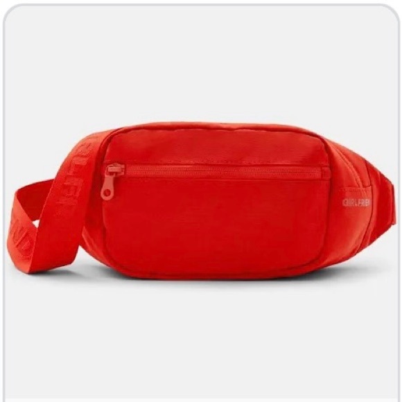 Girlfriend Collective Please Recycle Fanny Pack Red Belt Bag Crossbody NWOT - Picture 1 of 9